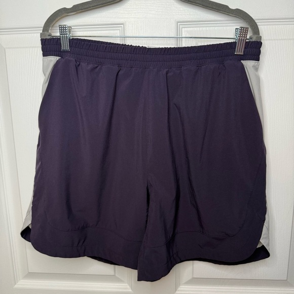 Peloton Men's Athletic Shorts - Size Large Purple and Gray GUC - Picture 1 of 6